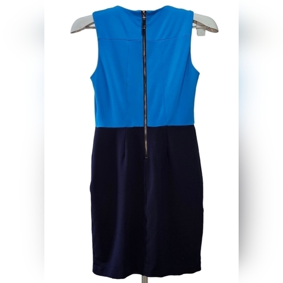 Vince Camuto Bright Blue and Navy Colorblock Sleeveless Dress Size 6P - Picture 2 of 5